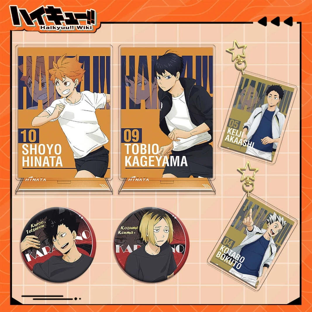 Anime Haikyuu!! Shoyo Hinata Tobio Kageyama Kita Shinsuke Cosplay Badge Pendant Standing Sign Suit Gift Box  Ambitus