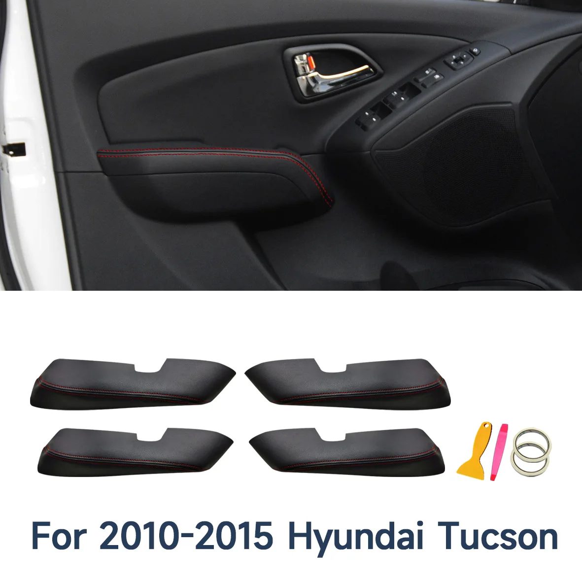 Suitable for Hyundai Tucso IX35 Car Door Armrest Leather Hyundai Tucson 10-15 Door Handle Leather Door Panel Wrapping