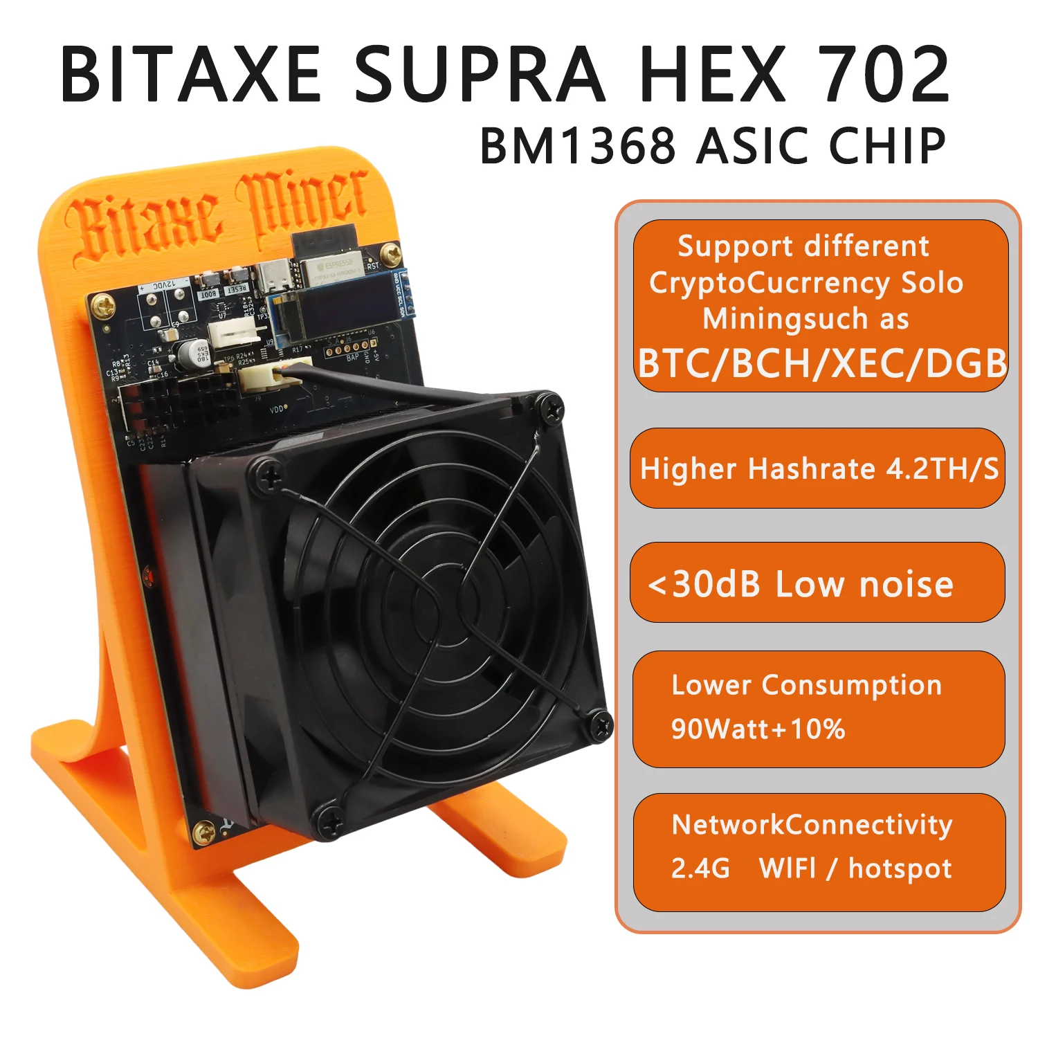 Bitaxe Supra Hex 702 4.2Th/s 90W BM1368 Bitcoins Miner BTC Miners Home Use Cryptos Miner Antminer S21 Pro Asic Miner