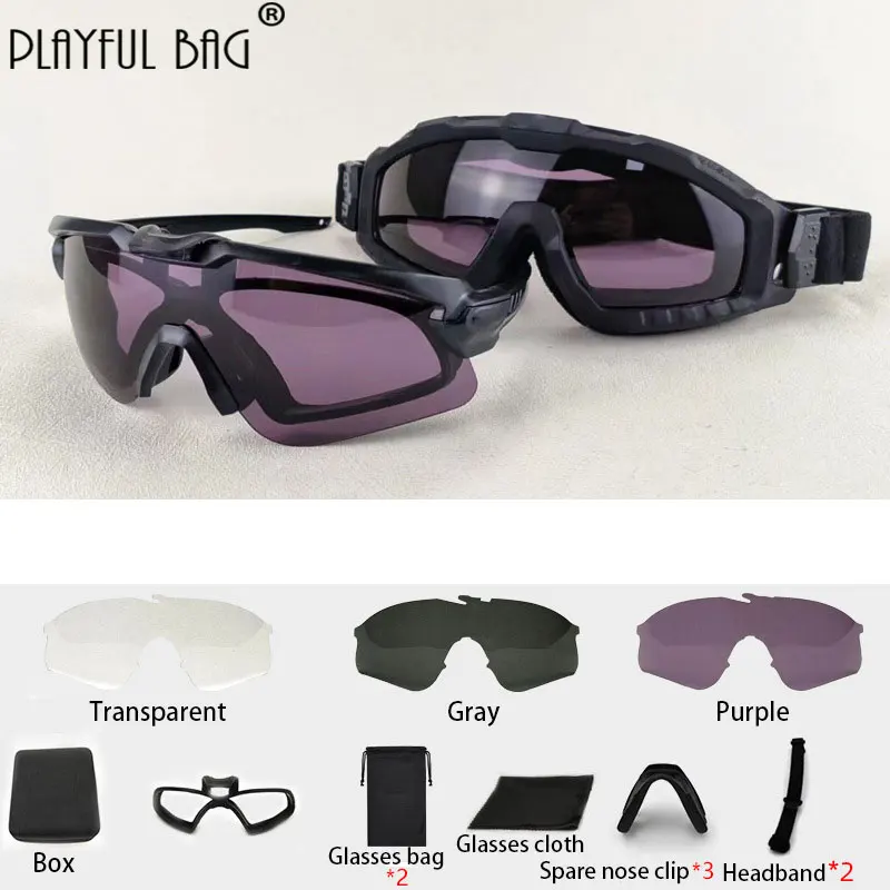 Paintball Airsoft Goggles Wargame Eye Protection Military Fans Goggles Outdoor Motorcycle Riding Windproof Glasses QG250S