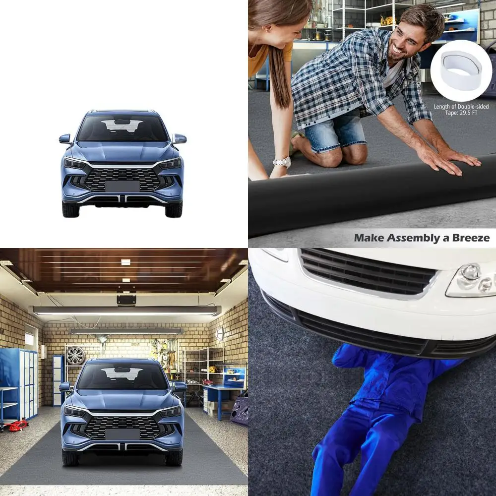 

Customizable 7.4' x 17' Garage Floor Mat with Non-Slip Waterproof Backing, Washable Protector for Cars, Motorcycles, and Golf Ca
