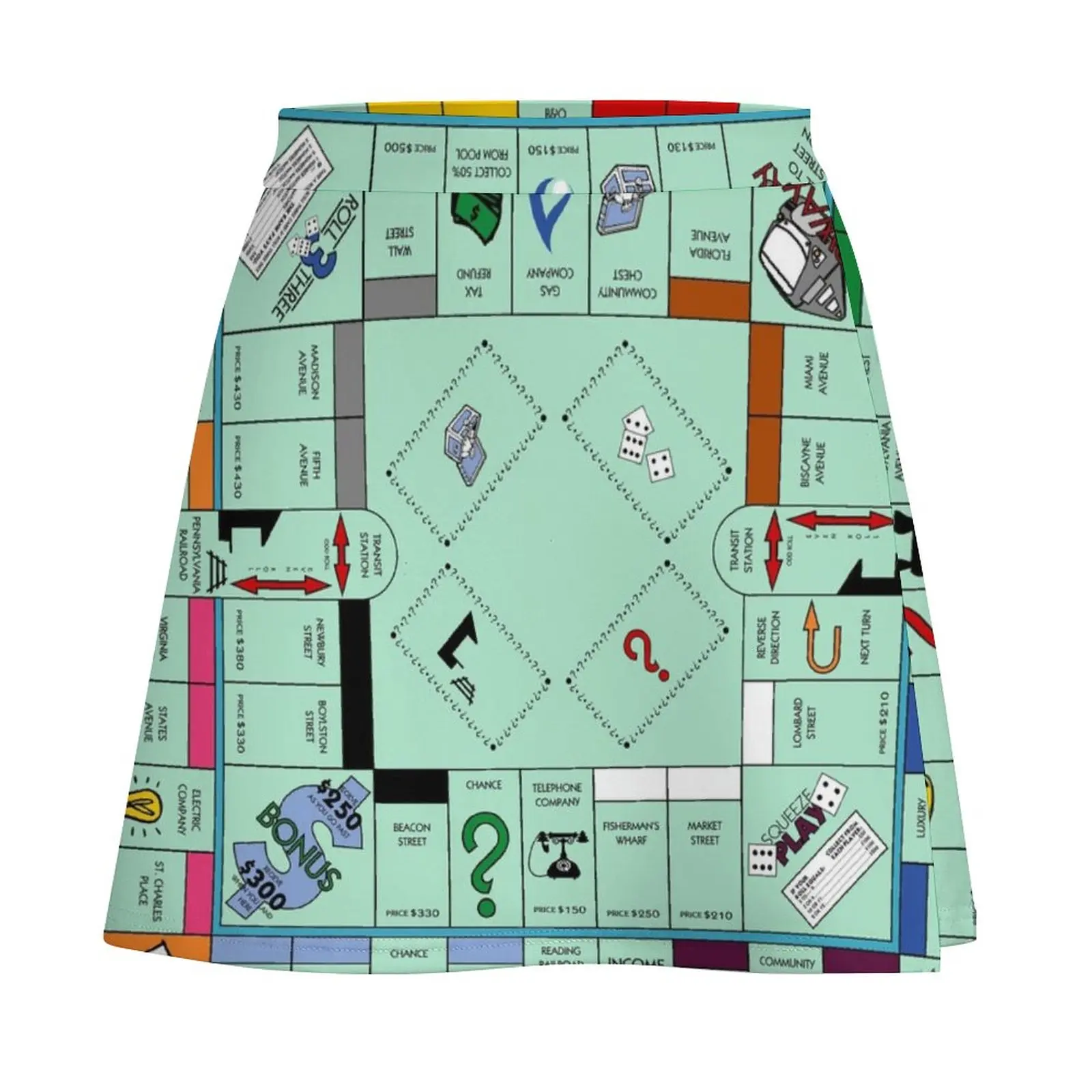 Mini jupe de luxe pour femme, Monopoly, Plateau de jeu, Jupes élégantes, Kawaii