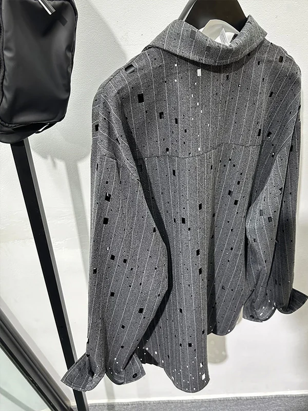 الرجعية ey شريط الماس تصميم فضفاض طويل Sve irt الكورية Sle تخفيف Faion عارضة تنفس البوليستر المرأة الأعلى #2