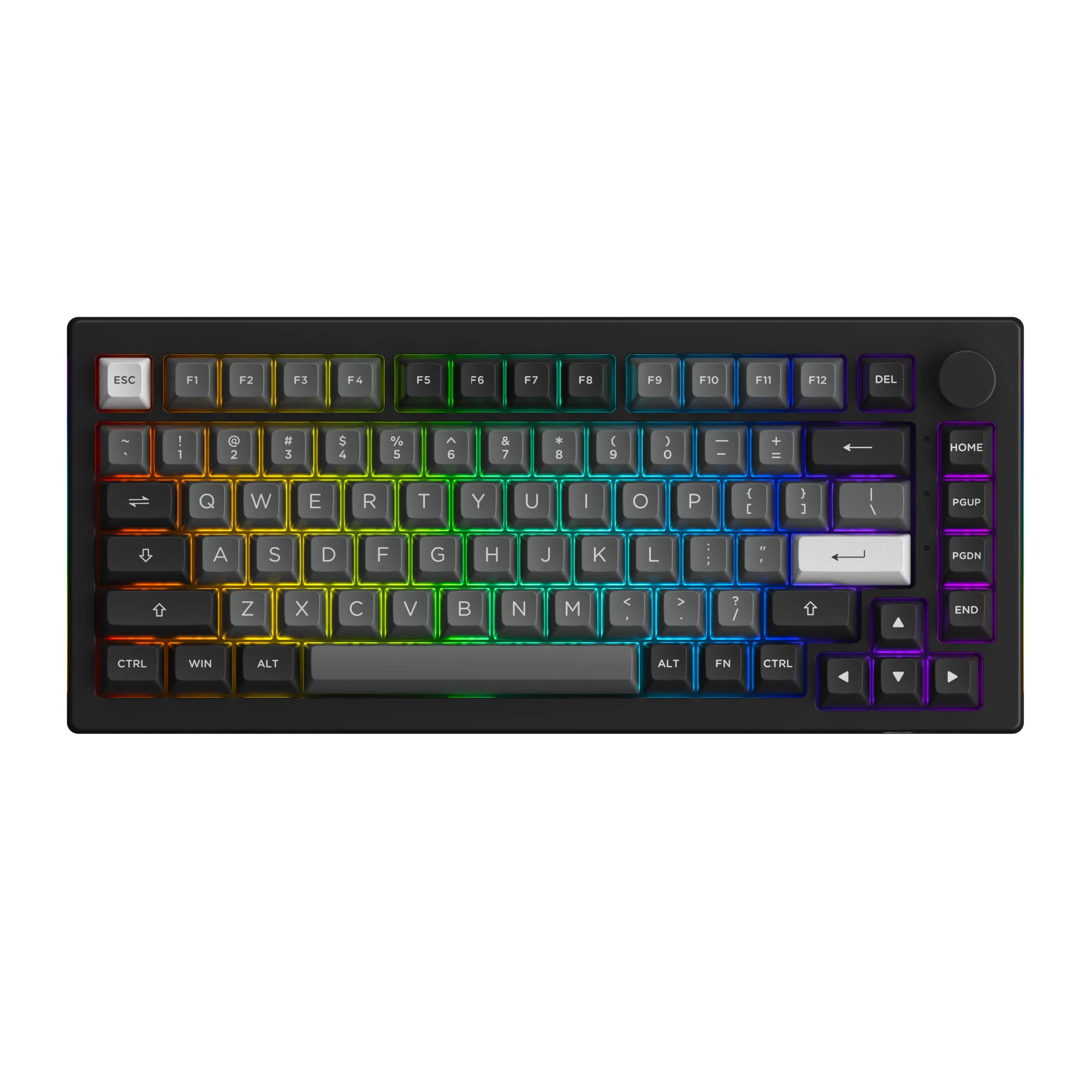 Akko 5075B Plus Black&Cyan/Silver 75% Hot Swap Multi-Modes RGB Mechanical Gaming Keyboard 2.4GHz Wireless/USB Type-C/BT 5.0