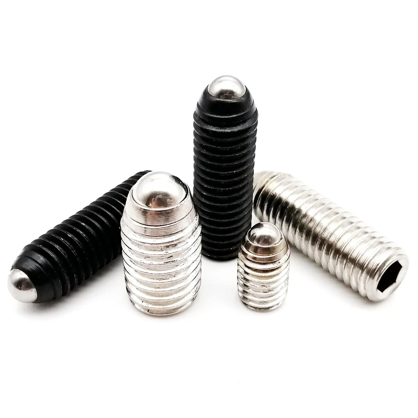 Hex Socket Spring Ball Plunger Grub Bolt Point Set Screw Black Grade 12.9 Steel 304 Stainless Steel M2.5 M3 M4 M5 M6 M8 M10 M12