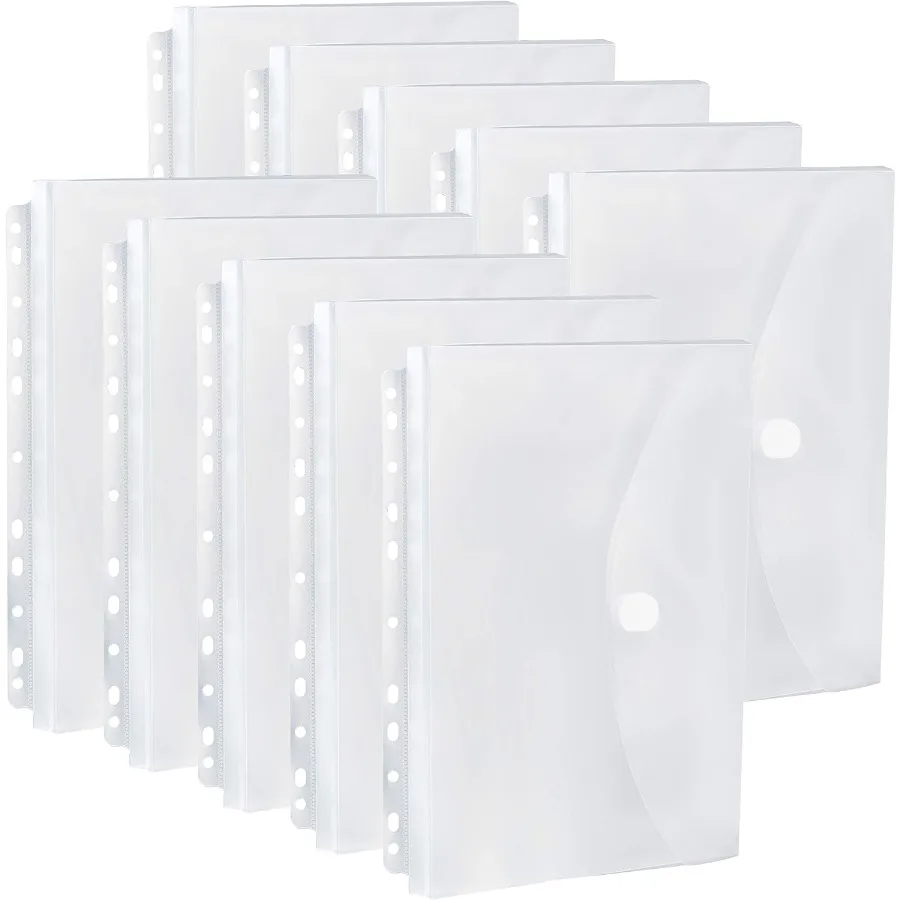 

10 Pack Expandable Poly Binder Pocket 3 4ih Gusset Letter Size 11 Holes Puhed Index Divide Pocket Folde Plastic Envelopes Clear