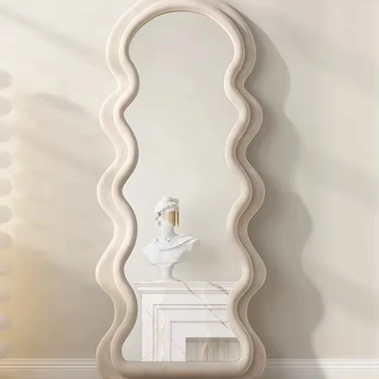 Modern wave creative floor-to-ceiling wall art porch home cloakroom full-body try-on mirror