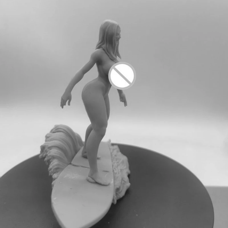 Surfer Nude Diy Resin Figure 1/24 Scale 75mm Figurine Assemble Model Kit Unpainted Statuettes and Unassembling Diorama Toys