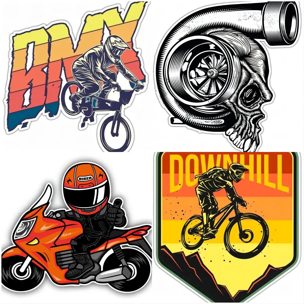 

Turbo Skull Engine Motorcycle Car Bumper Vinyl Sticker Decal