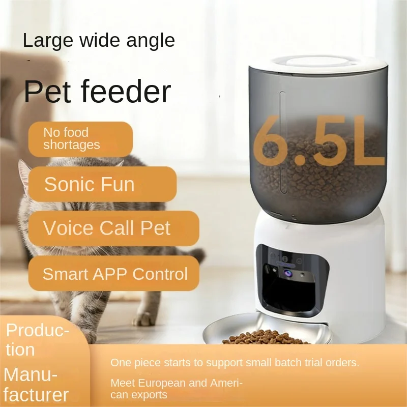 Pet Smart Tech Cross Border Customized Visual Remote Feeder Cat Timed Automatic Feeder Household Pet Intelligent Feeder New 2026