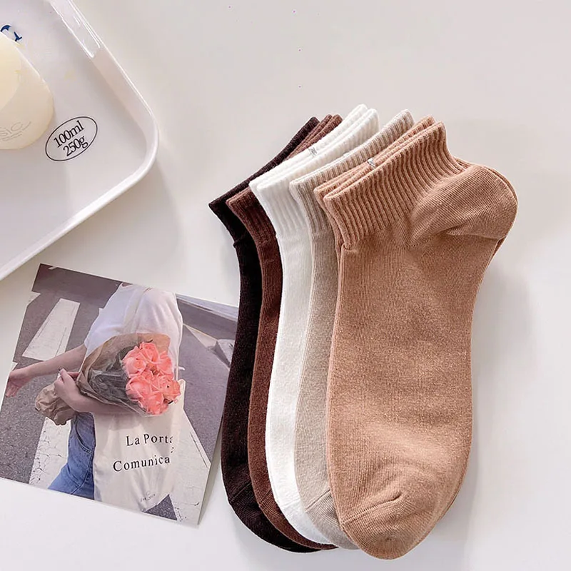 10 Paar einfarbige, einfache Socken für Jugendliche, bequeme, niedrig geschnittene Socken für Mädchen, atmungsaktive, weiche kurze Socken, geeignet für – Detail 6