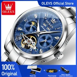 OLEVS 7028 Men's Watches Top Luxury Brand  Automatic Mechanical Business Wristwatch Waterproof  Chronograph Luxury Reloj Hombre