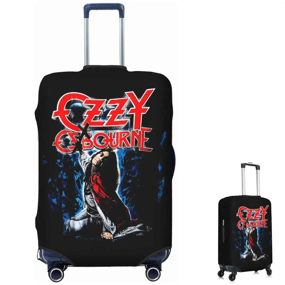 Ozzy Osbourne Merch Prince Of Darkness غطاء حقيبة حماية مرن للسفر الأمتعة حامي يغطي لمدة 18-32 بوصة
