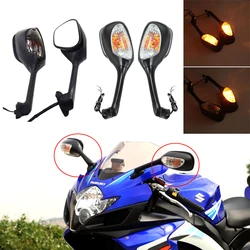 Motorcycle Rearview Mirrors Side Mirror With LED Turn Signal Light For Suzuki GSXR600 GSXR750 06-15 GSXR1000 2001-15 K5 K6 K7 K8