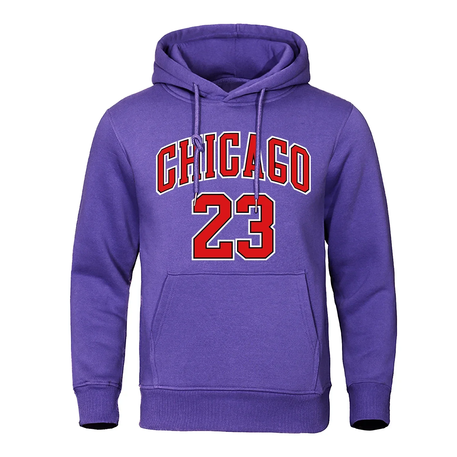Chicago 23 Jersey Letter Number Pattern Hoodie Men Fashion Hip Hop Pullover Hoody O-Neck Street Sweatshirt Pocket Fleece Hoody