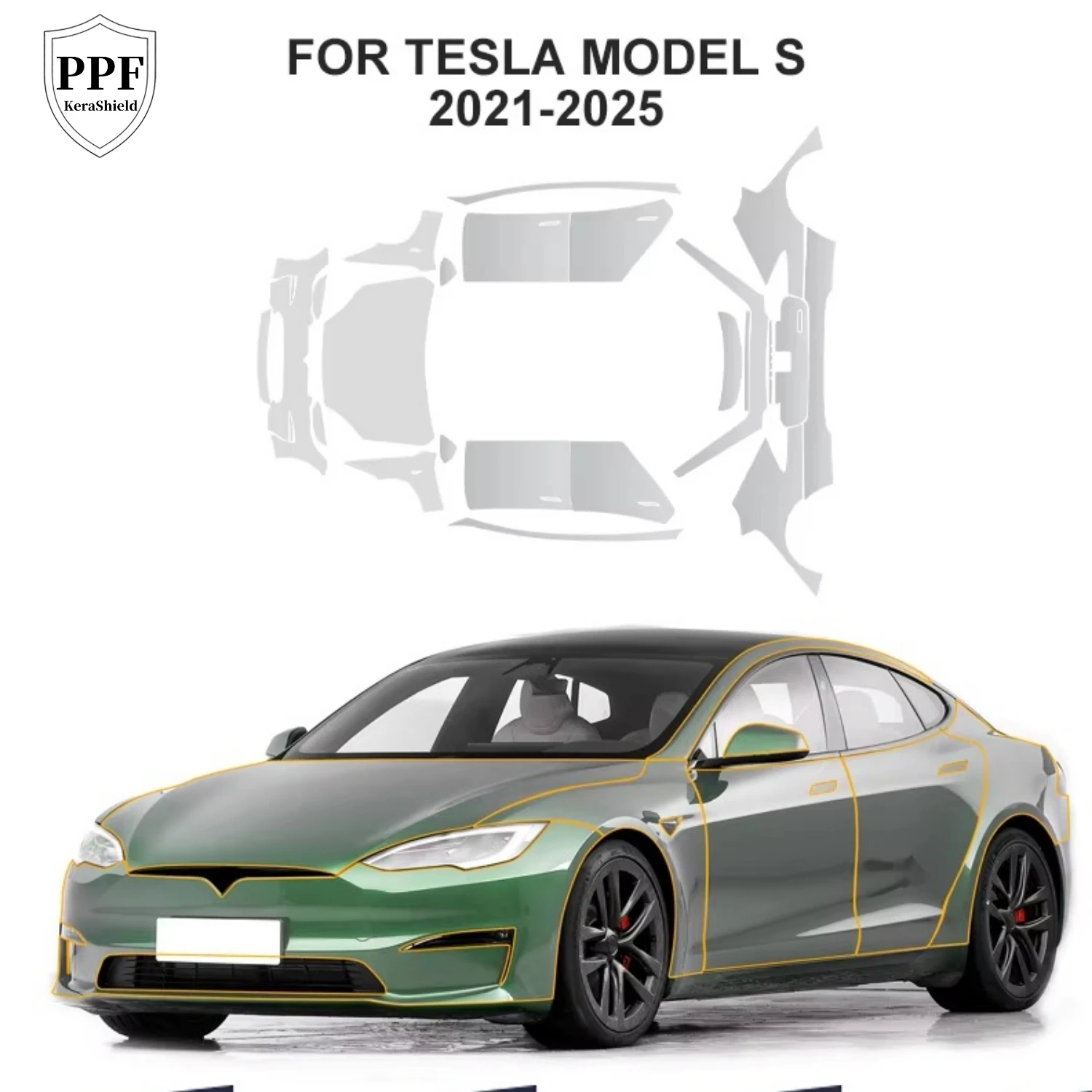 

TPU Anti-Scratch Car Paint Protection Film Pre-cut PPF For Tesla Model S 2021-2024 Clear Bra Invisible Repairable Self-adhesive