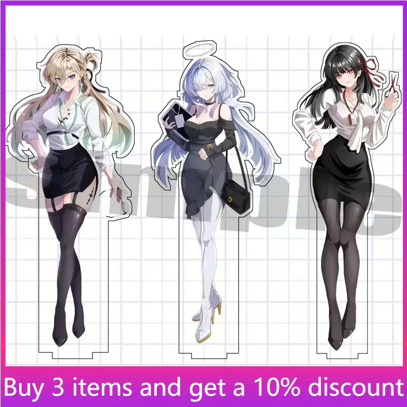 

Игровая периферия Wuthering Waves: Сексуальная фигурка Лин Най, акриловая подставка с фигуркой Цянь Сяо, коллекционные игрушки Мо Нин