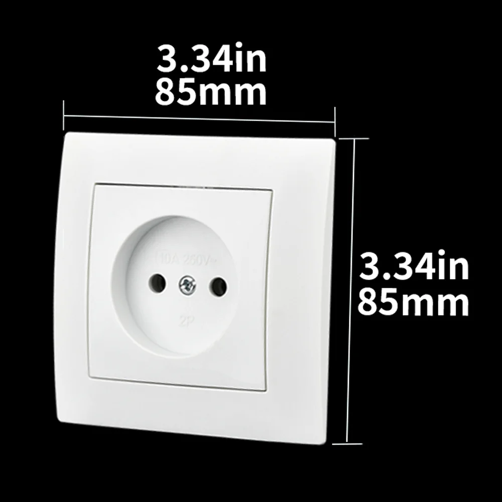WESA Power Socket 16A EU Standard Electrical Outlett Not Ground 86mm*86mm White Flame Retardant PC Panel Wall Socket News