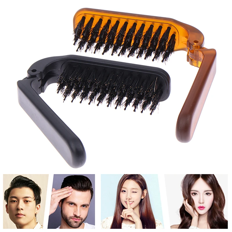Foldable Hair Comb Portable Boar Bristle Hair Brush Hair Brush Head Massager Travel Combs Hair Styling Accessories