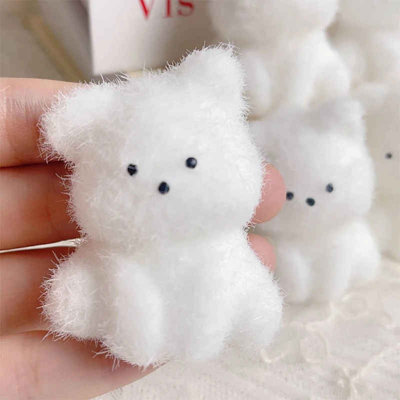 2PCS Taba Dog Stress Relief Decompression Toy With Flocking Mushy Mochi Fuzzy Cute Handmade Fidget Child Gift