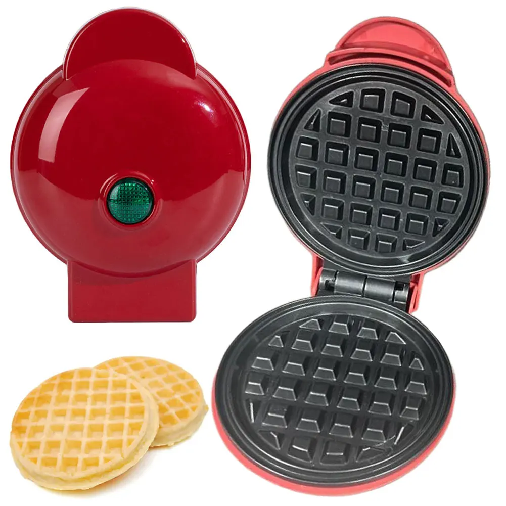 Mini Waffle Maker Nonstick Electric Breakfast Maker Quick Heat-Up Household Breakfast Electric Baking Pan for Kids and Families