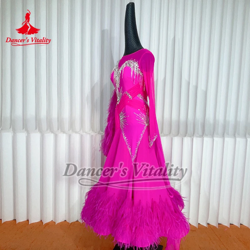Ballsaal-Tanzkleider für Erwachsene, internationale Meisterschaft, hochwertige, maßgeschneiderte Damen-Foxtrot-Tango-Walzer-Quickstep-Kleidung