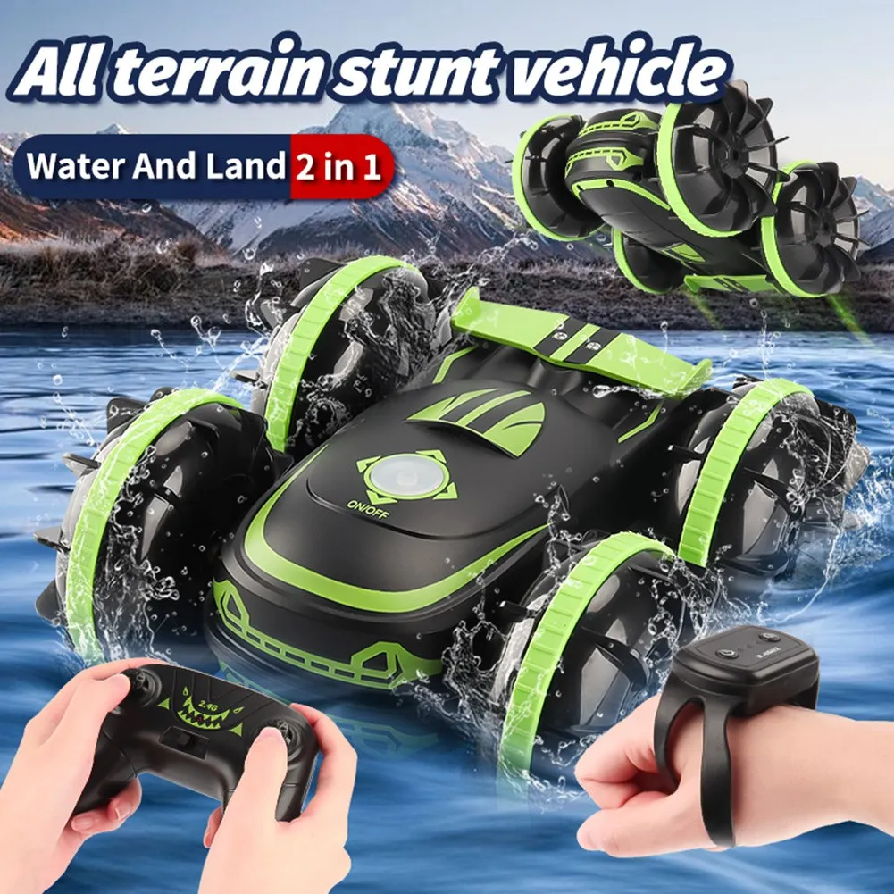 

A63T-RC Stunt Car 4WD Watch Gesture Sensor Control Deformable Car Auto-Demo Birthday Gift -Green