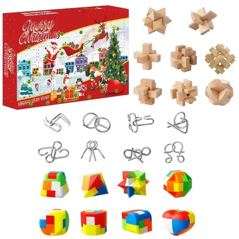 24DAys Christmas Advent Countdown Calendar Fidget Toys Kit Stress Relief Squeeze Toys Pack Christmas Tree Squishy Kids Toys