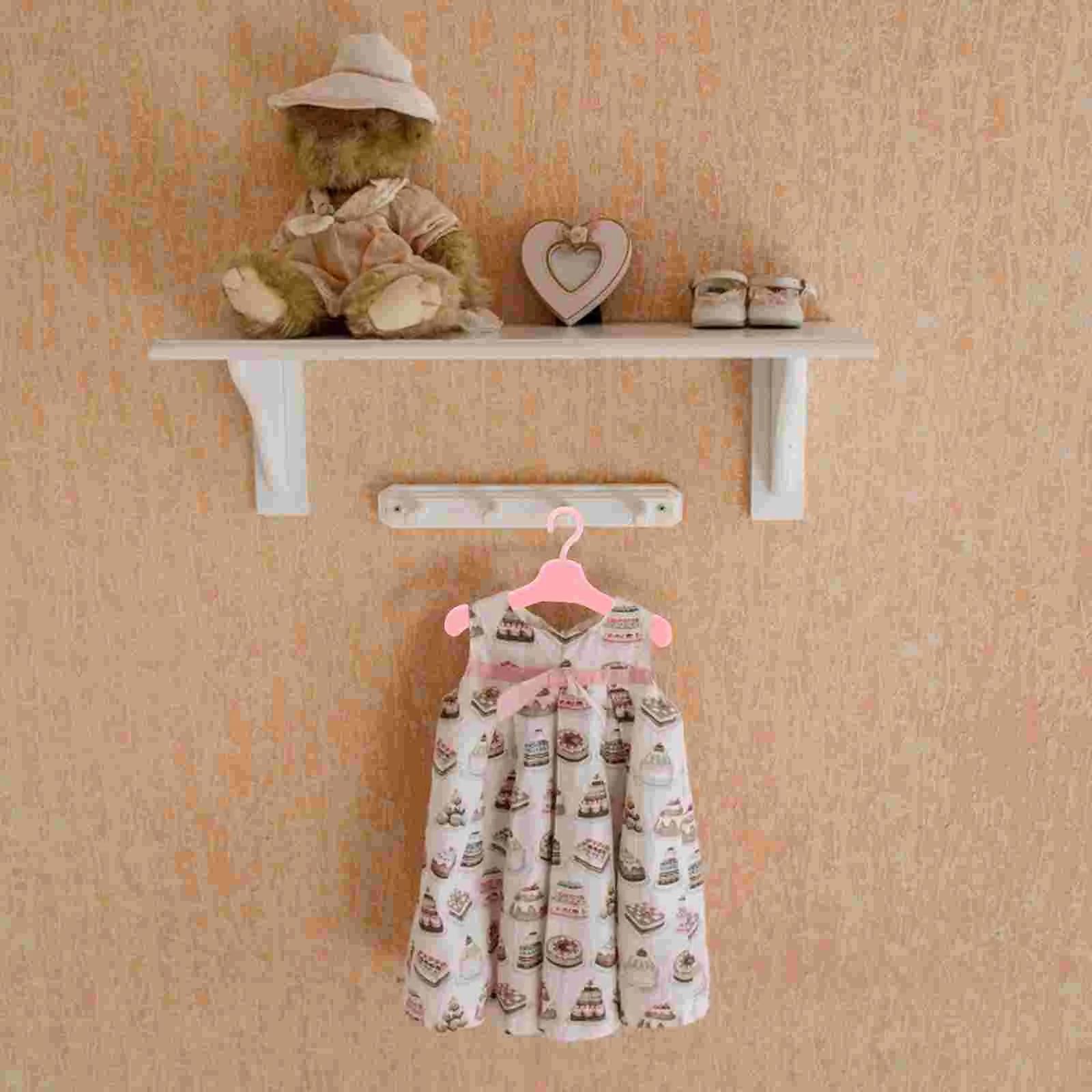 50 Pcs Hanger Clothes Display Outfit Hangers Miniature Manual House Accessories Plastic Dolls Rack