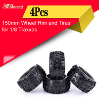 4Pcs ZD Racing 150mm Wheel Rim and Tires 17mm Hex Hub for 1/8 Monster Truck Traxxas HSP Off Road HPI RC Car Accessories