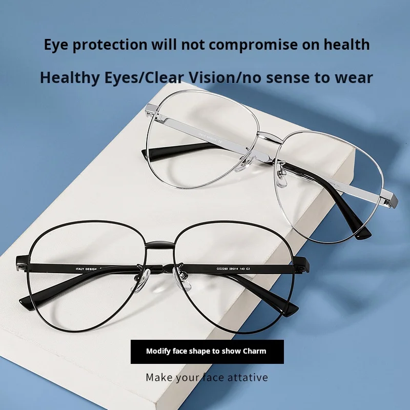 نظارات طيار عصرية جديدة للرجال والنساء من OLLYMURS خفيفة للغاية بتصميم عتيق كبير الحجم إطار نظارات طبية بصرية GG2280