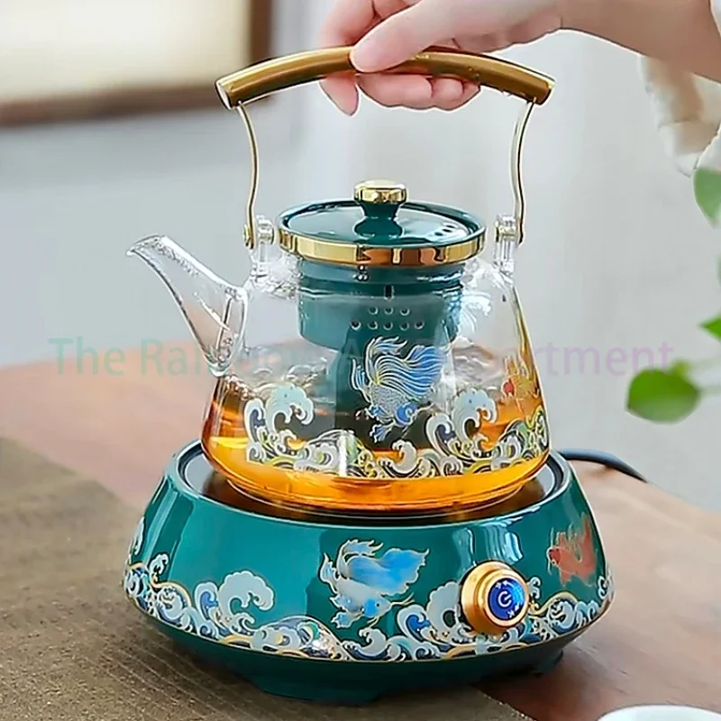 Electric Ceramic Stove Tea Cooker Heat-Resistant Glass Pot Kettle Tea Set Household Automatic Steam Tea Boiling Tea-Boiling