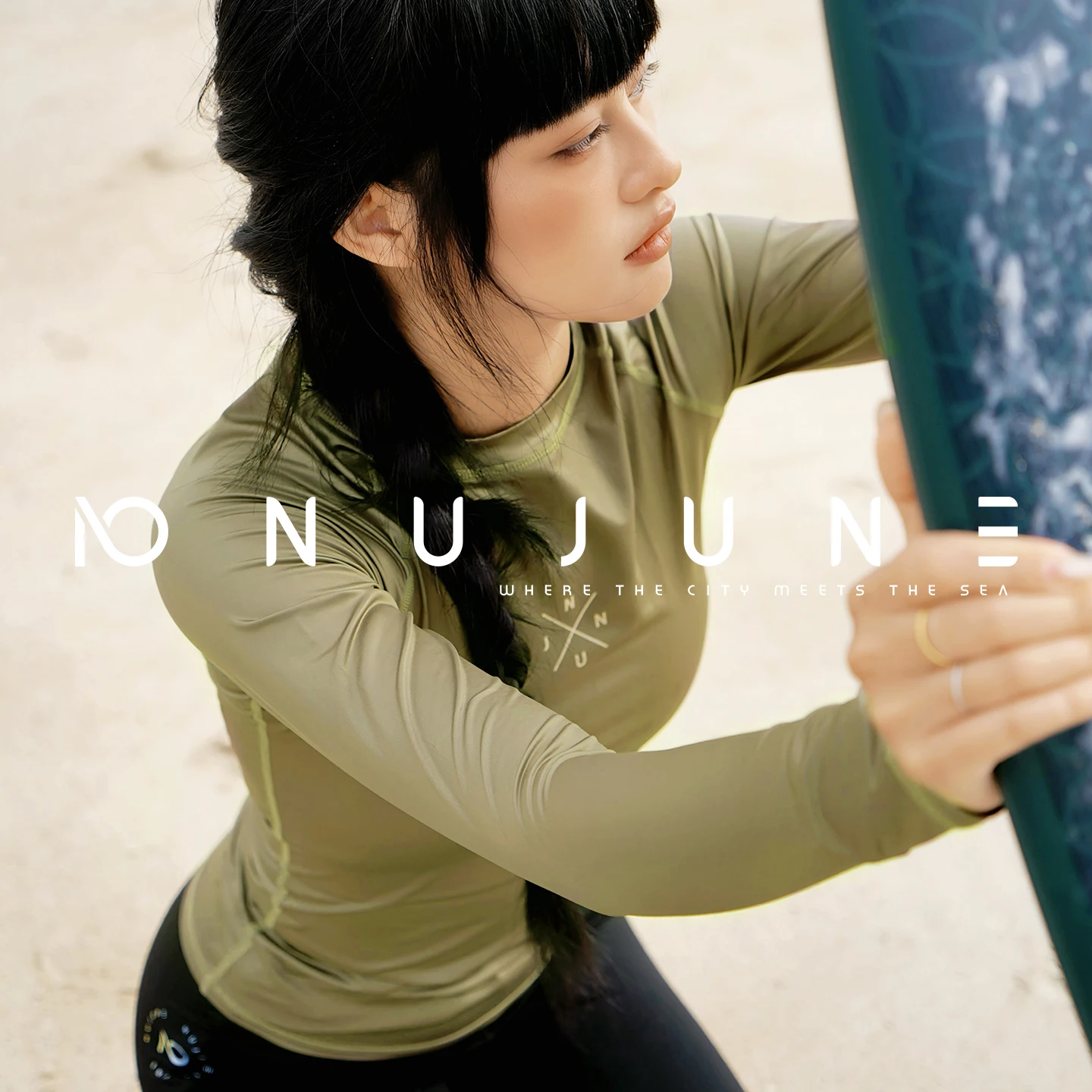 

Nu-June Rashguard, женские топы для серфинга, комплект одежды с длинными рукавами, быстросохнущая спортивная одежда, рубашки для дайвинга, пляжные купальники для защиты от ультрафиолета