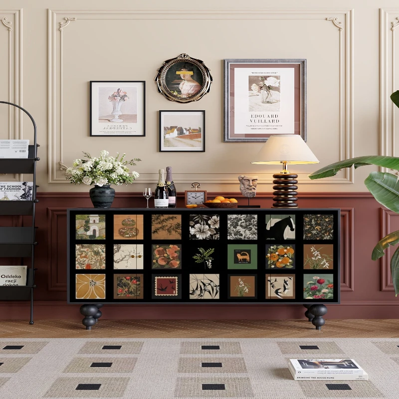 

Vintage solid wood entryway cabinet living room vintage sideboard storage cabinet