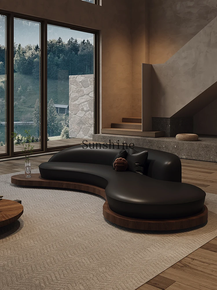 Wabi Sandy Wind Special-shaped Solid Wood Floor Bed and Breakfast Creative Rest Area Reception Sofa