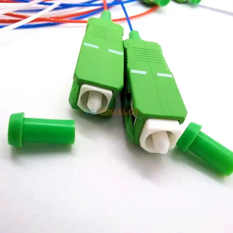 Kualitas tinggi 10 buah/lot 1X2 1X4 1X8 1X16 PLC SC/APC SM Mode tunggal 0.9mm G657A1 1m FTTH Fiber Optic Splitter