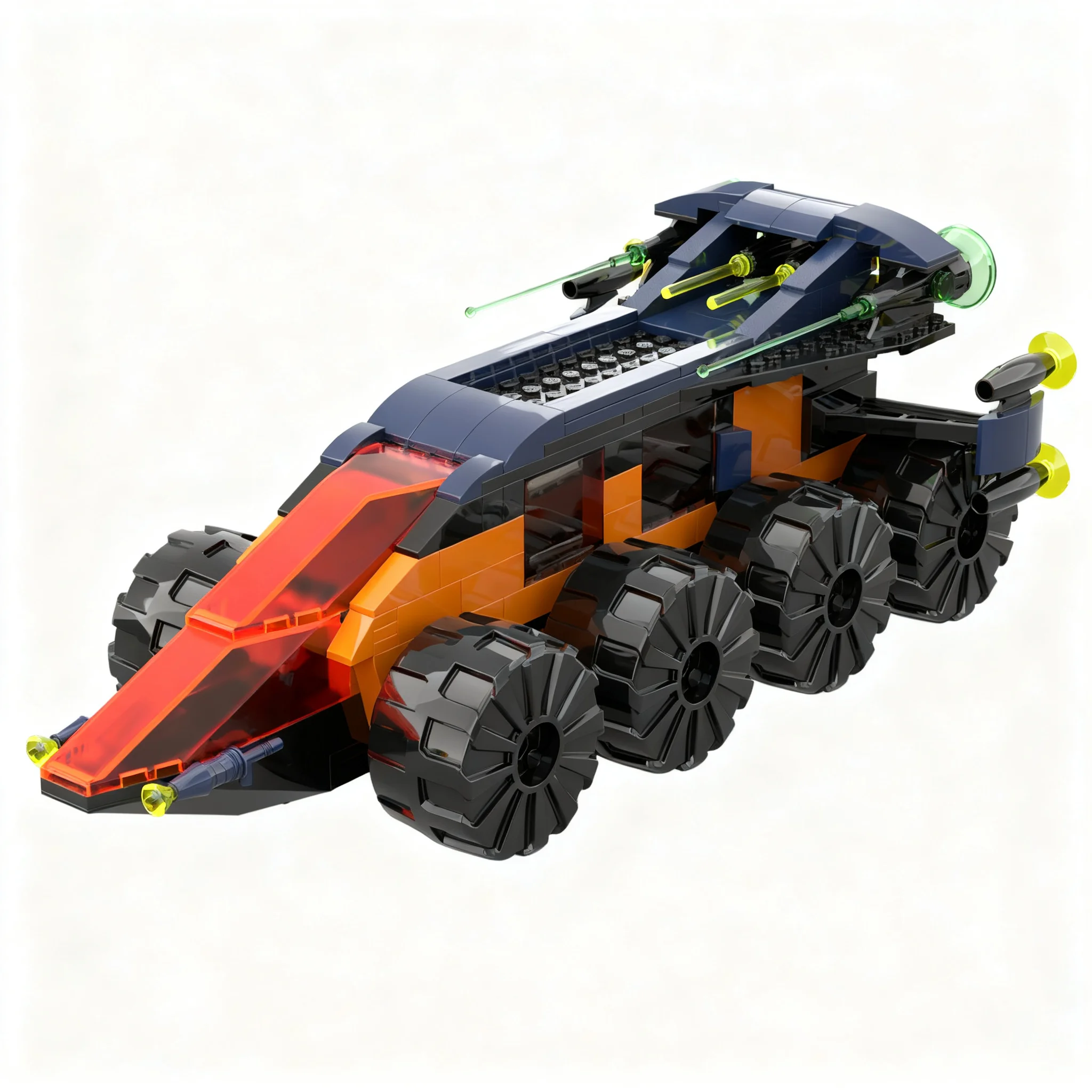 224pcs MOC Orange Surface Transporter Space Model Building Blocks Architecture Education DIY Creative Brick Birthday Art Display