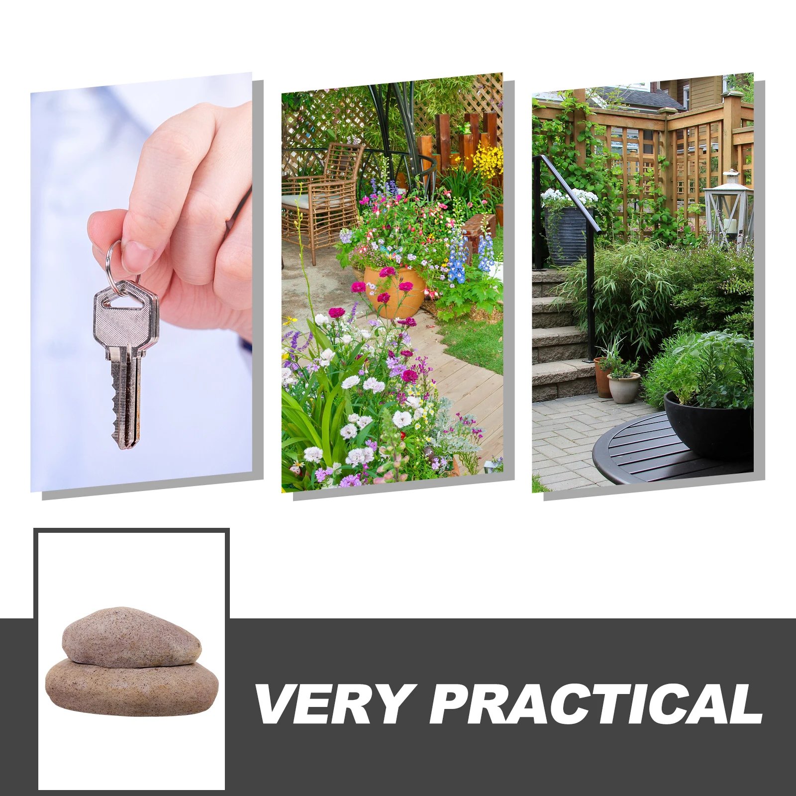 Simulated Stone Outdoor Storage Hide Outside Key Holder Box Garden Yard Key Holder Hidden Container For Spare Keys