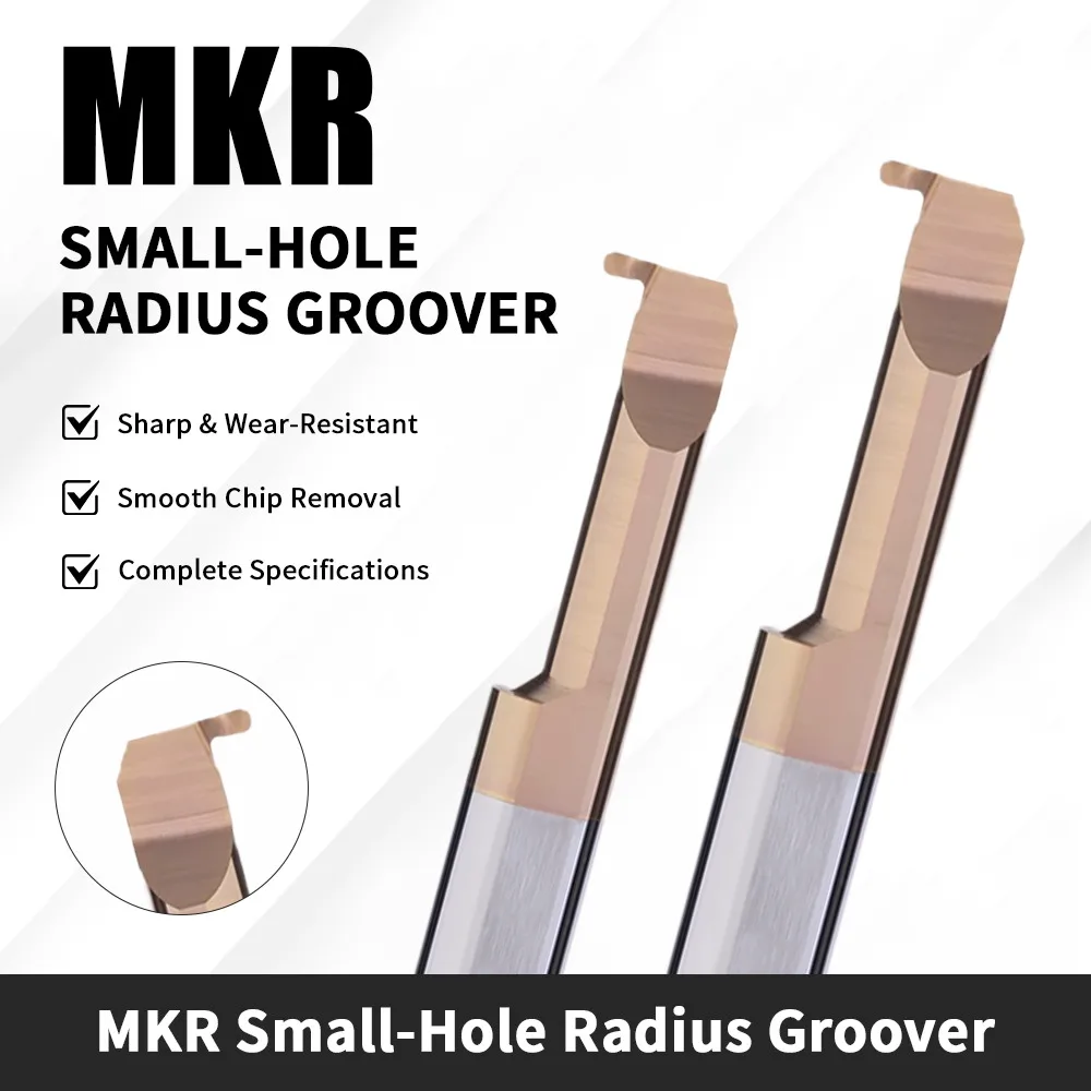 Augusttools MKR Mini Boring Cutter Arc Grooving Internal Turning Tool Solid Carbide Endmills Shank 4mm-8mm Boring CNC Lathe Tool