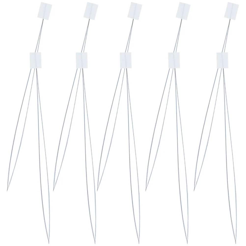 10 Pcs Threader Needle Bead Needles Cross Stitch Simple for Tool Manual Beading DIY Metal Home White Compact Eye Threads