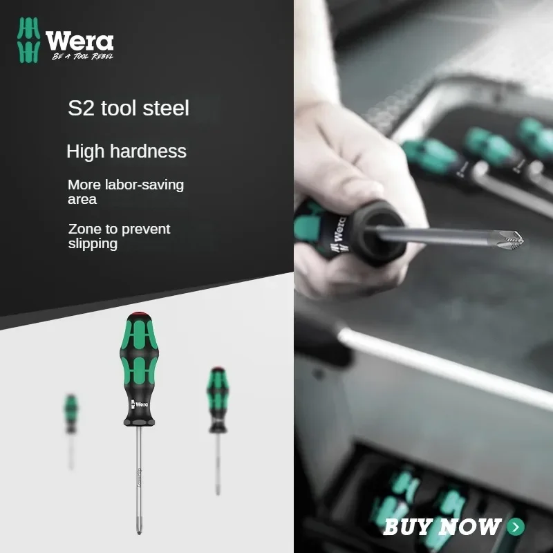 WERA Tools Cross Screwdriver No Laser Tip  Exquisite Workmanship Wide Application Range Easy Operation