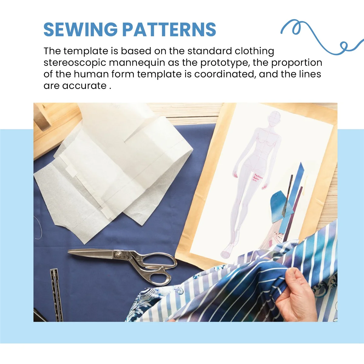 CMCN Fashion Illustration Rulers Sketching Templates Ruler Sewing Humanoid Patterns Design Clothing Measuring,Type A