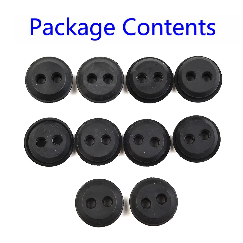 Trimmer Rubber Grommets Lawn Mower Cutters Blowers Rubber Black 2 Hole Fuel Tank Replacement Useful Convenient