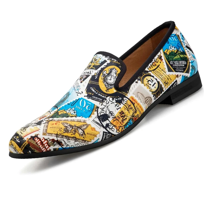 

Men's Loafers Classic Loafers Wedding Dress Shoes for Men Fashion Party Loafers Blue leather shoes