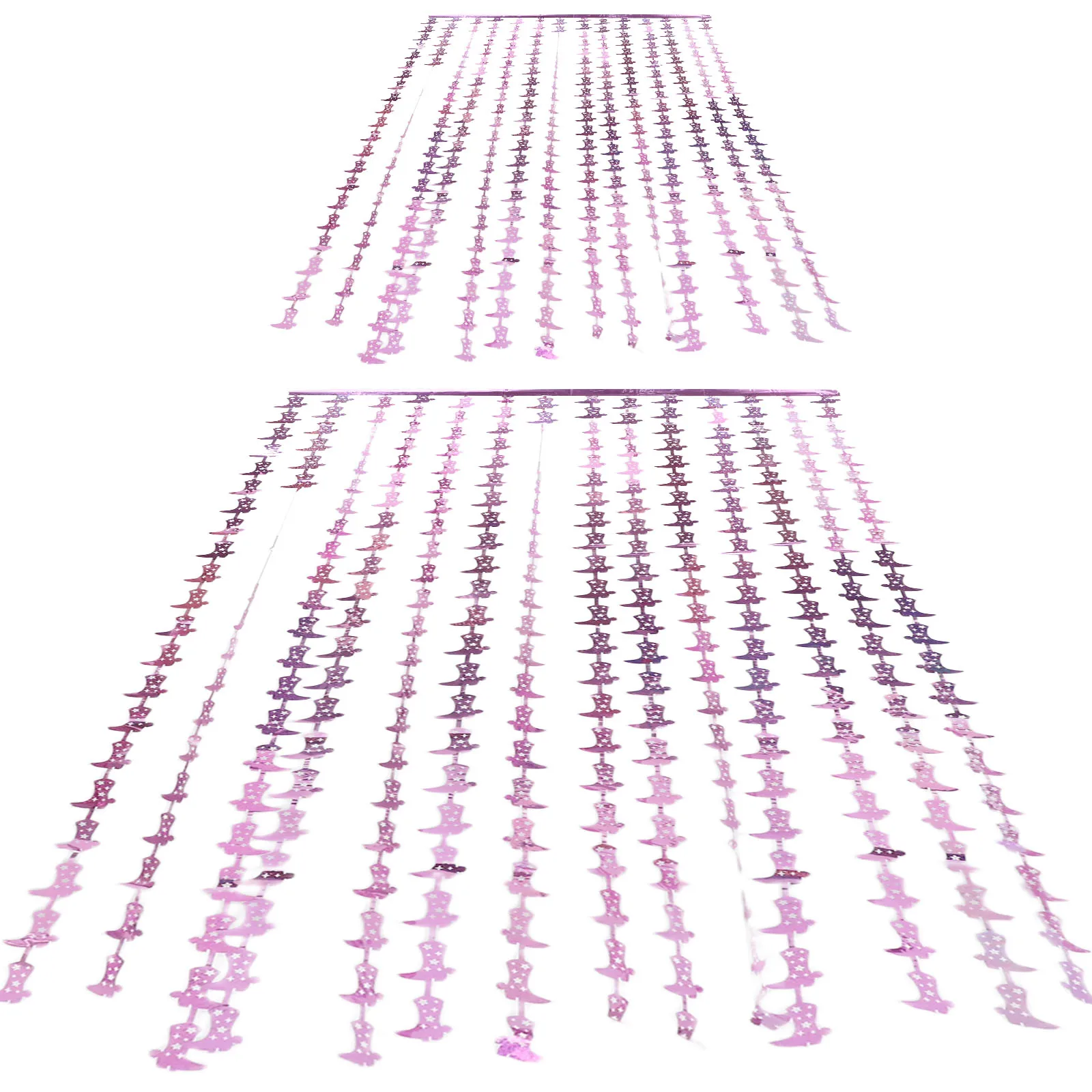 

2pcs Halloween Decorative Curtain Holographic Foil Fringe Streamers 2Meter Metallic Tinsel Door Hanging Party Backdrop Wedding