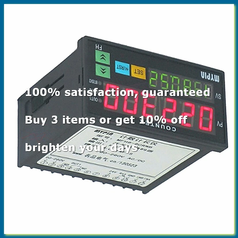 ●FH8-6CRRB Dual Display Digital Counter 6 Digits Light-Emitting Diode Length Meter Black-A57M