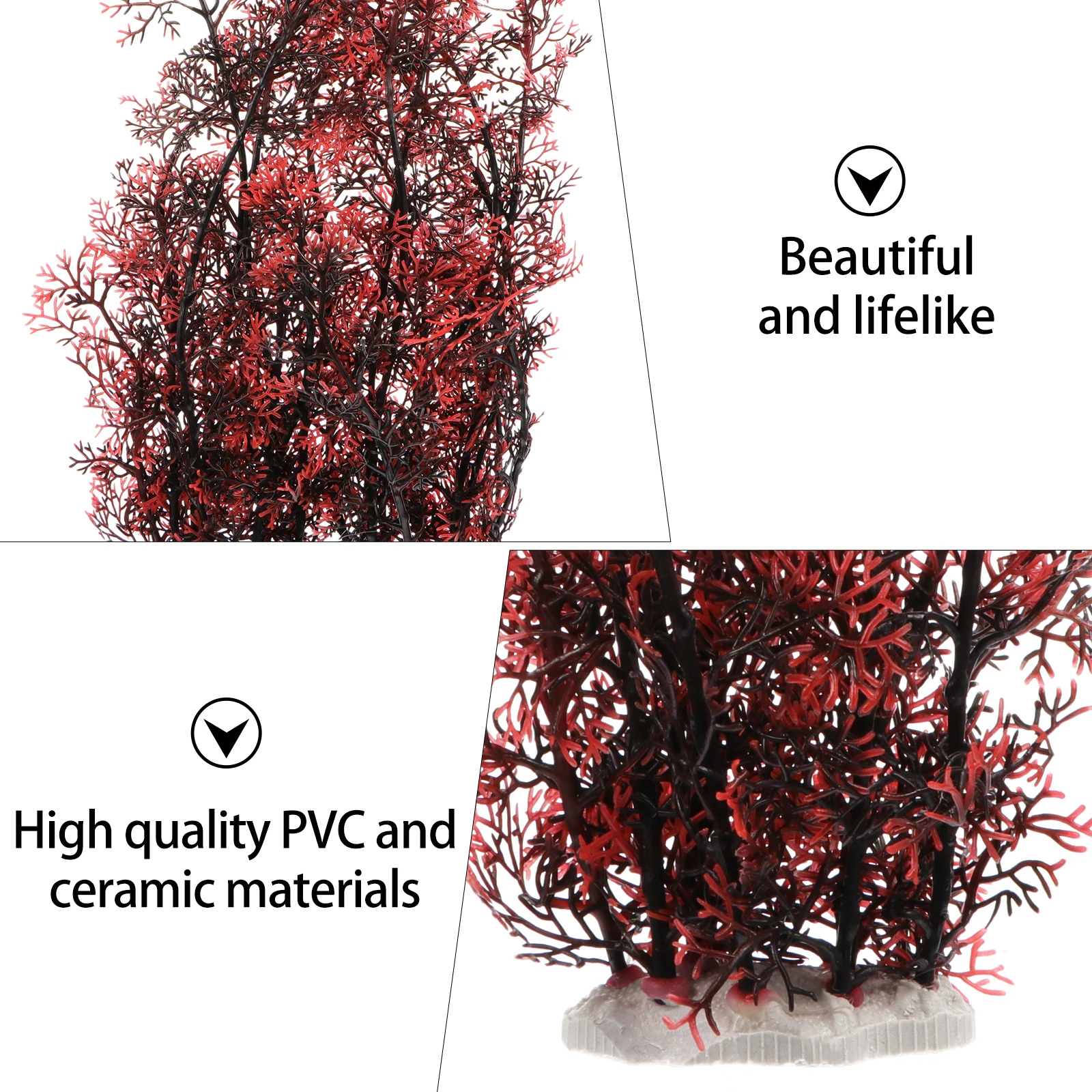 

2Pcs Simulation Plant Aquarium Plants Decorations Artificial Water Plants for Fish Tank Landscape PVC Ceramic Safe Brighten Up