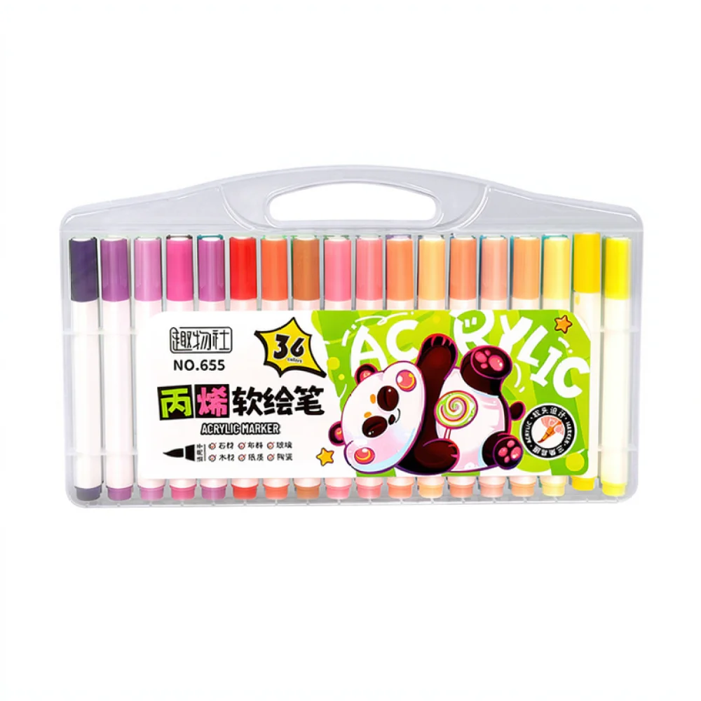 Colorful Acrylic Paint Pens Flexible Brush Tips For Creative Art Projects School Supplies Card Making Drawing Stationery