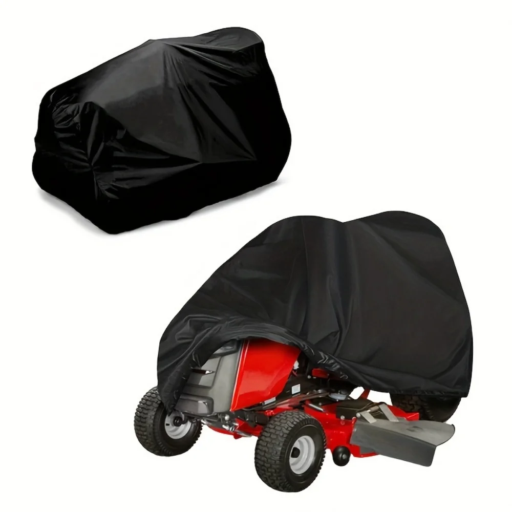 Durable Heavy-Duty Lawn Mower Cover, Black Oxford Fabric, Ideal for Outdoor Yard Tractor Storage & Lawn Mower Accessories