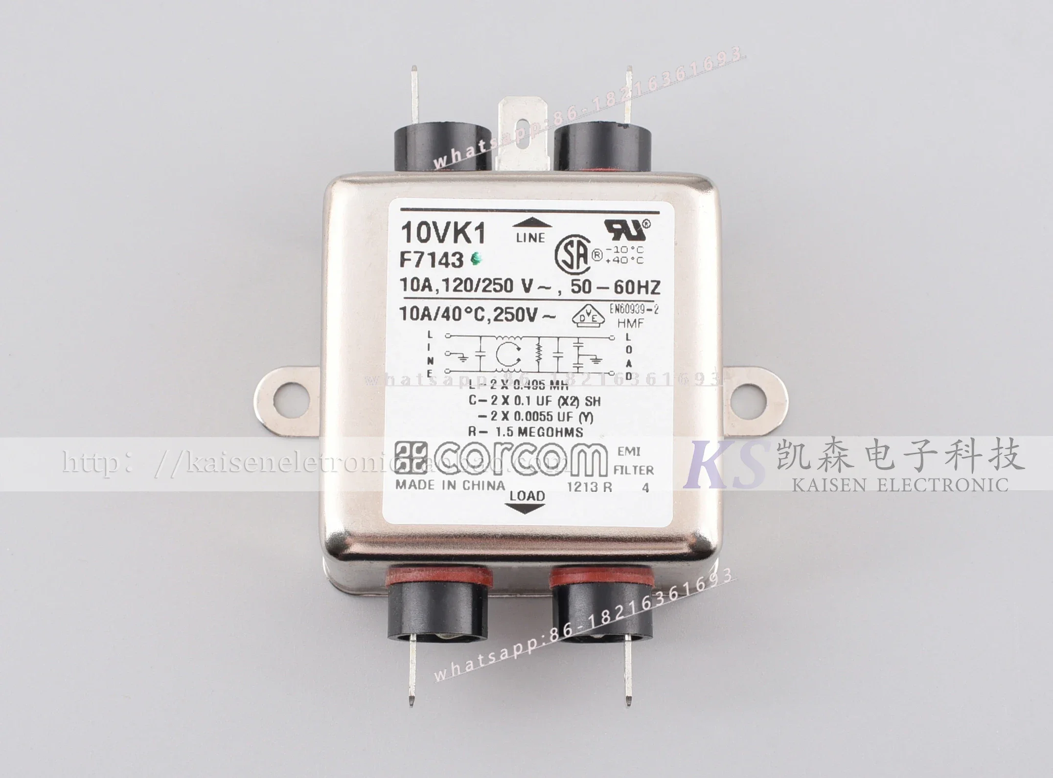 Store 2055   10A Anti-interference EMI Single-phase Filter 10VK1 K Series F7143 1-6609028-3 Corcom